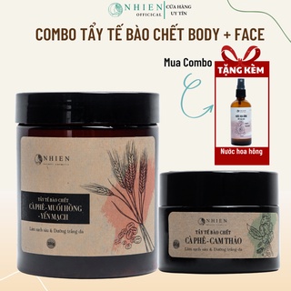 Tẩy da chết body cà phê - muối hồng - yến mạch làm sạch sâu, dưỡng da mềm mịn