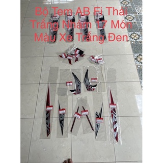 Bộ tem ab thái màu trắng nhám 17 món