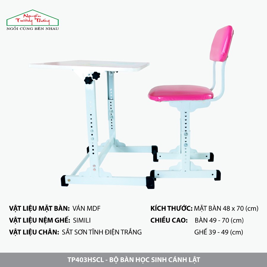 Bộ bàn học sinh tăng chỉnh chiều cao | Bộ bàn cánh lật - Nguyễn Trường Thắng Desk