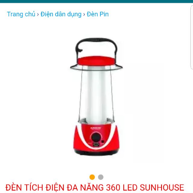 Đèn tích điện đa năng 360 led sunhouse chính hãng