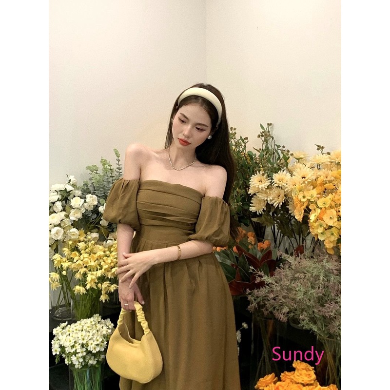 Đầm Tay Phồng Thời Trang Mùa Thu Pháp Quyến Rũ Cho Nữ