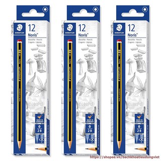 Hộp 12 bút chì nhập khẩu Đức Staedtler Noris 2B cao cấp