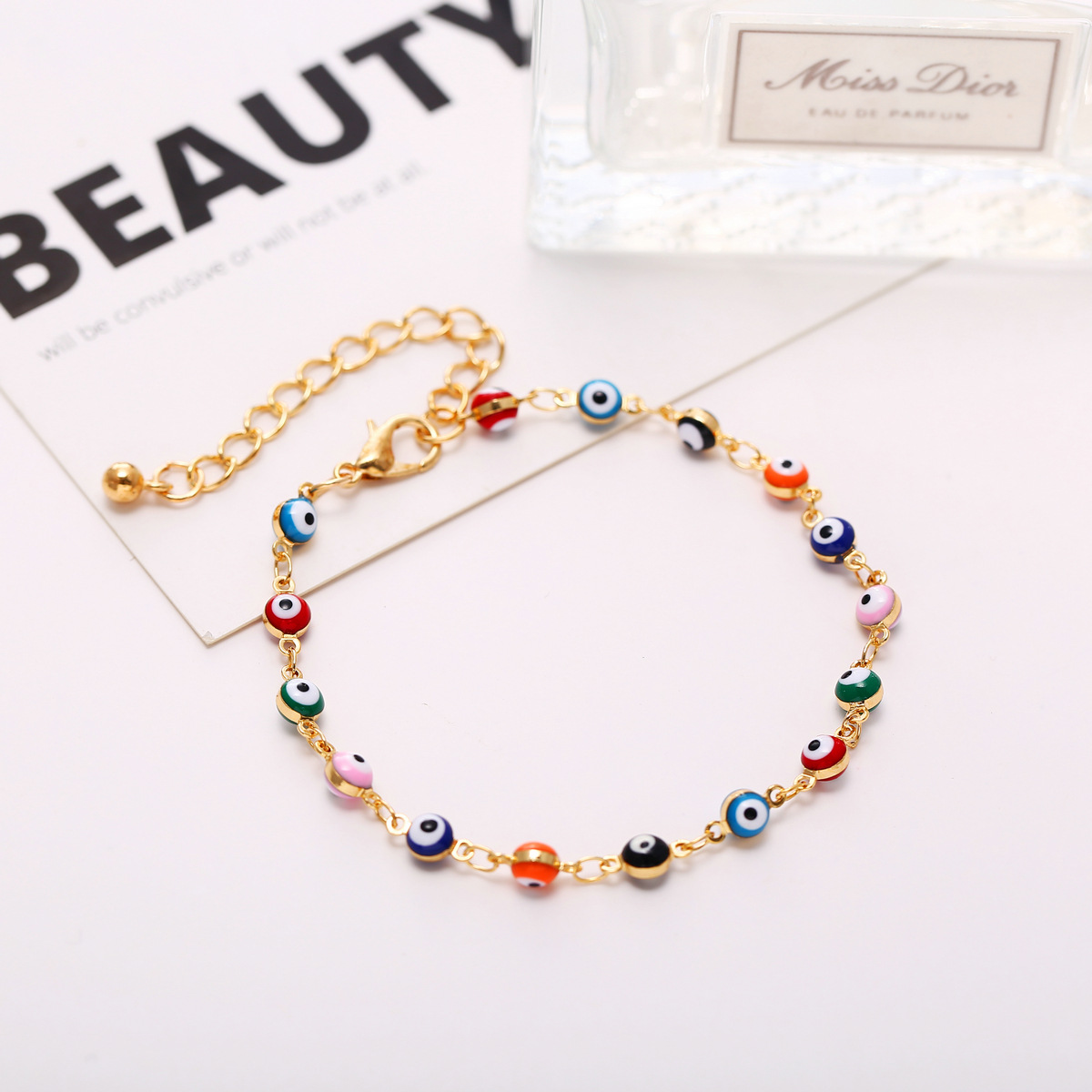 2021 new bohemian retro eye color anklet