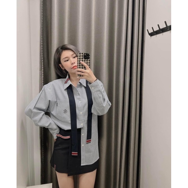 Áo sơ Mi Có kèm dây cà vạt cổ và quần váy Có Sẵn Giá Sale Hàng Chính Hãng 100%, Nói KHÔNG Với Fake