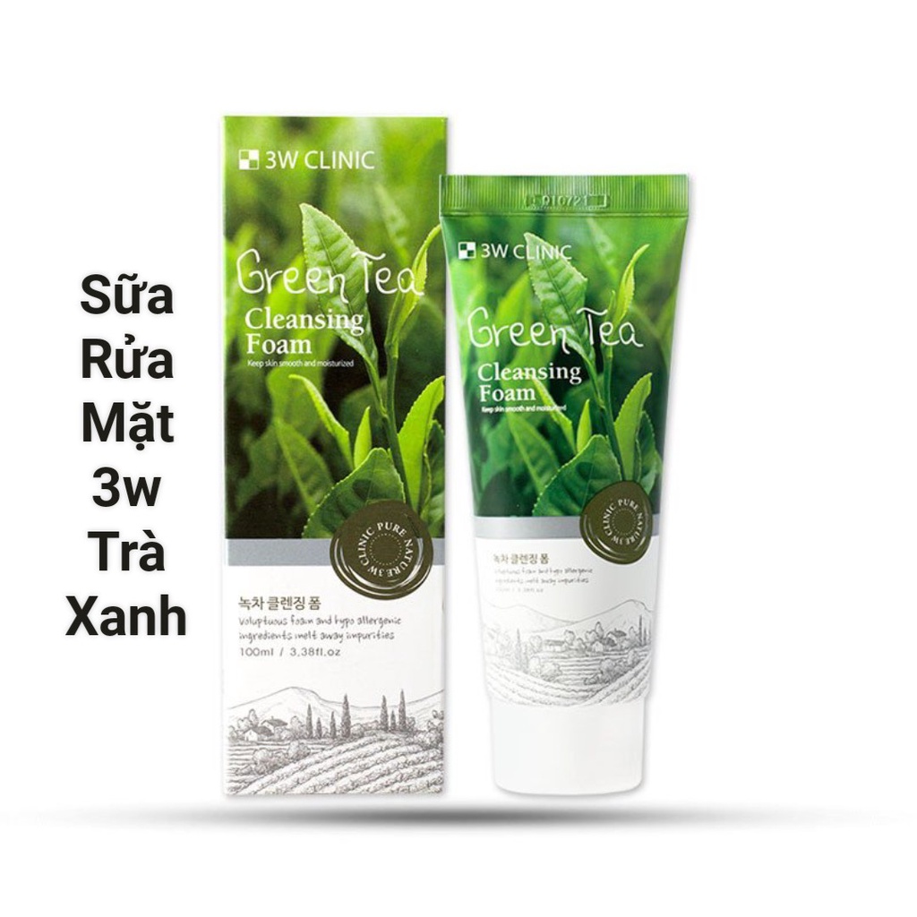 Sữa rửa mặt 3w trà xanh