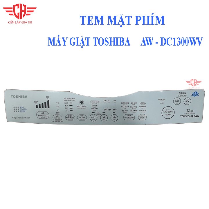 Các mã tem bảng điều khiển máy giặt TOSHIBA tem mặt phím