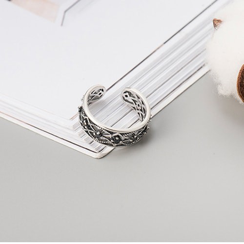 Nhẫn Bạc 925 Nữ 💍 Nhẫn Bạc Thái Đeo Ngón Trỏ Họa Tiết Cổ Điển N1711 - ROXI