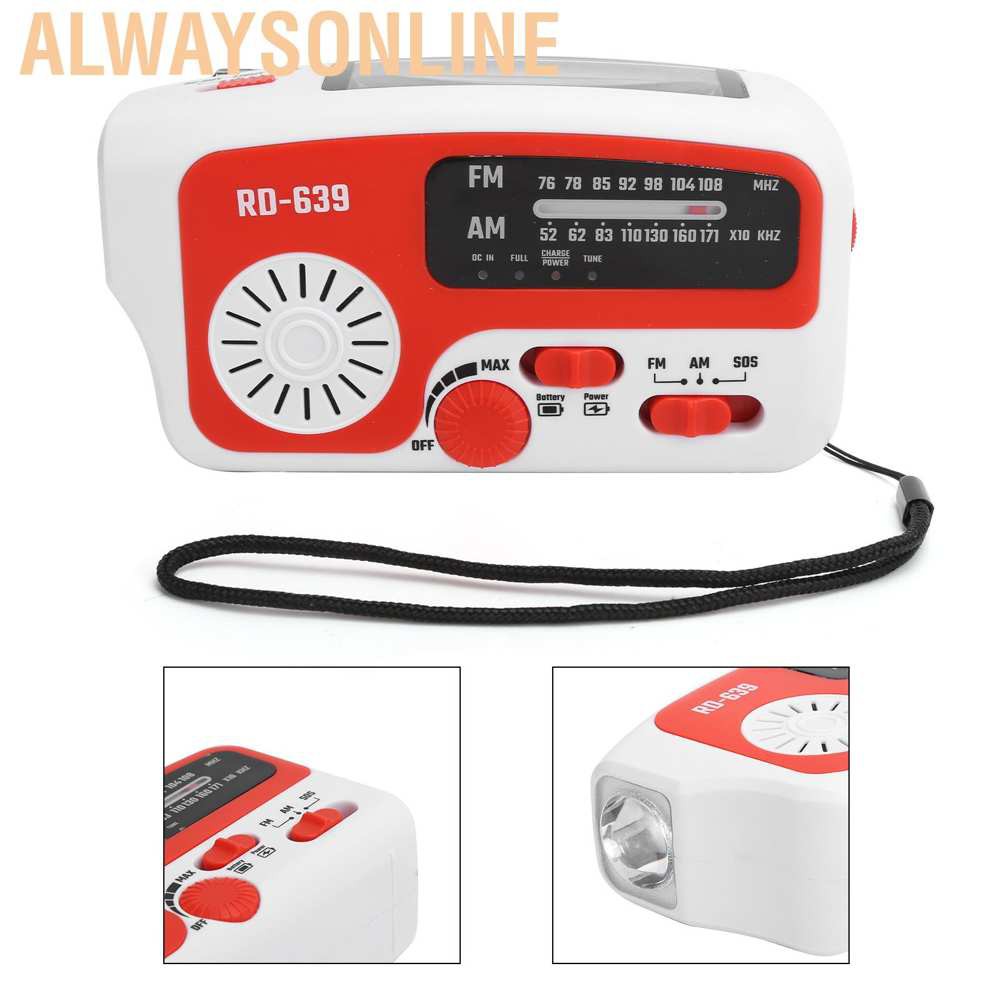 Bộ Sạc Điện Thoại Bằng Năng Lượng Mặt Trời Có Đèn Led Hiệu Alwaysonline Rd639