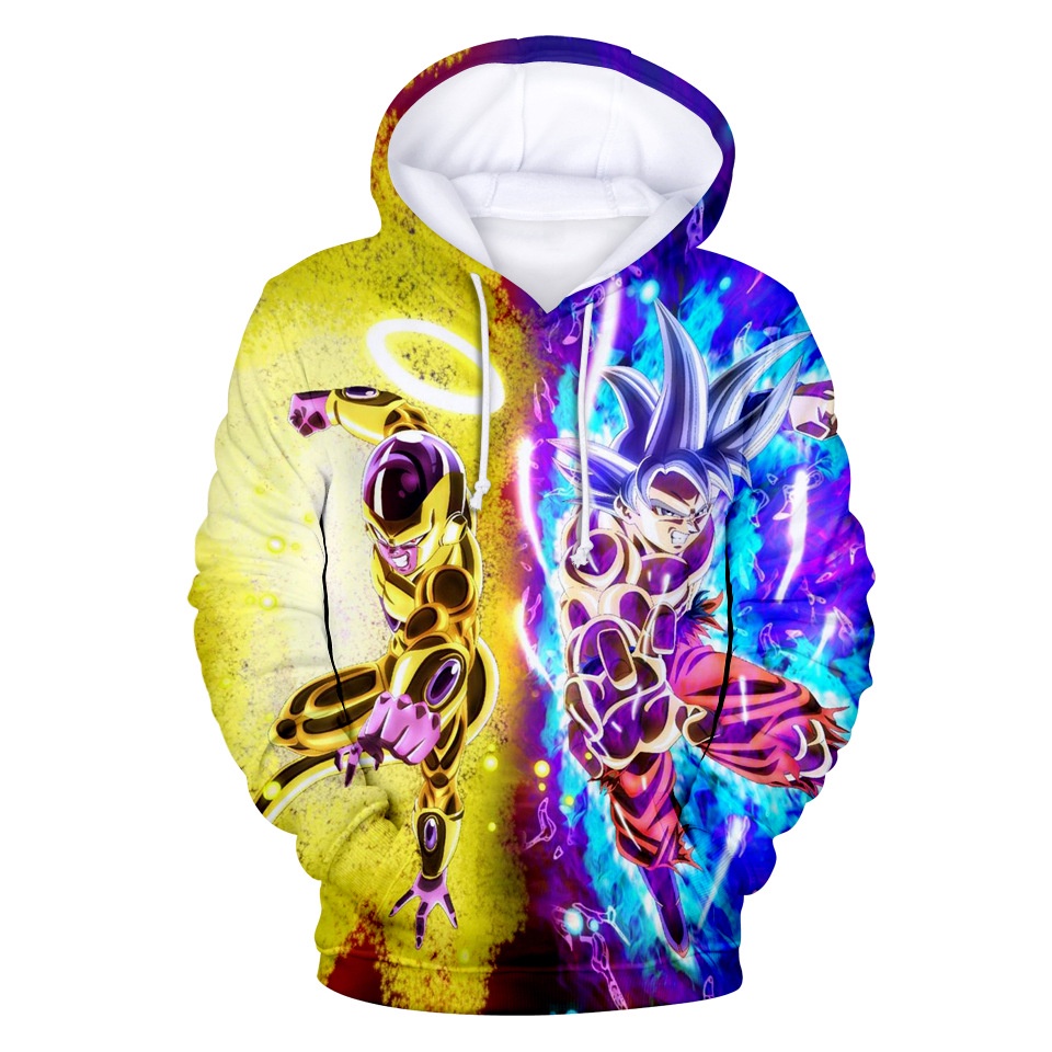 Áo Hoodie Tay Dài In Hình Super Saiyan Son Goku Vegeta 3D Hoạt Hình Dragon Ball Phong Cách Đường Phố Mùa Đông Unisex