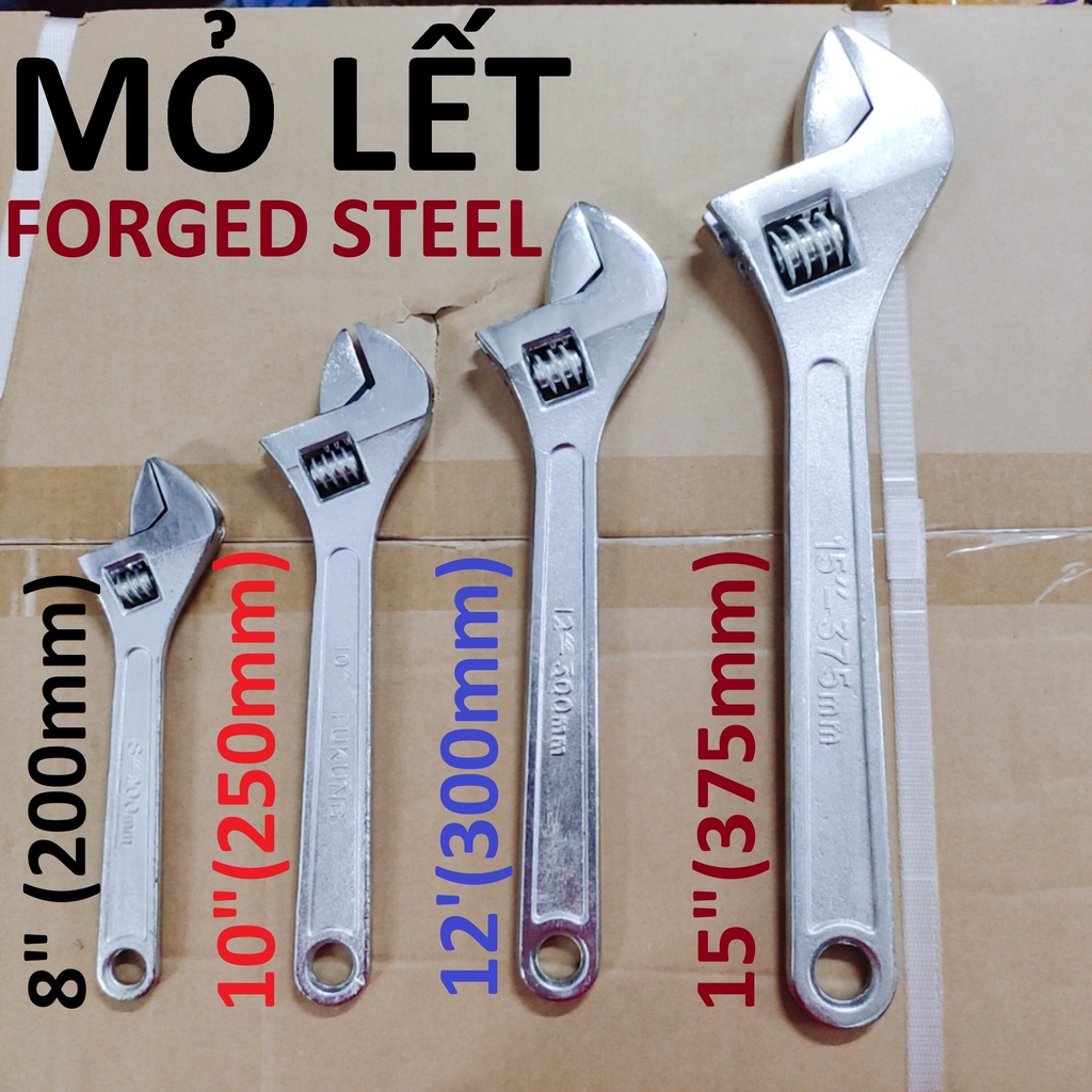 Mỏ Lết 12'' FORGED STEEL, Thép mạ trắng (Chính Hãng)