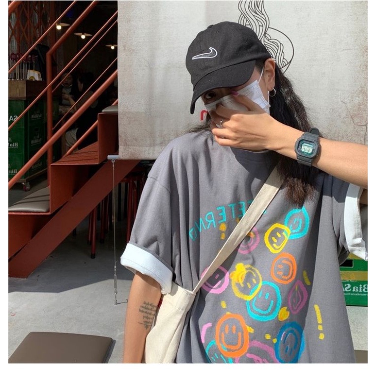 Áo thun tay lỡ unisex mặt cười Beeterno