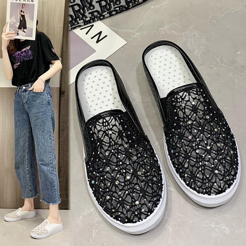 Dép bít mũi IELGY đế dày phối lưới thoáng khí thời trang dành cho nữ