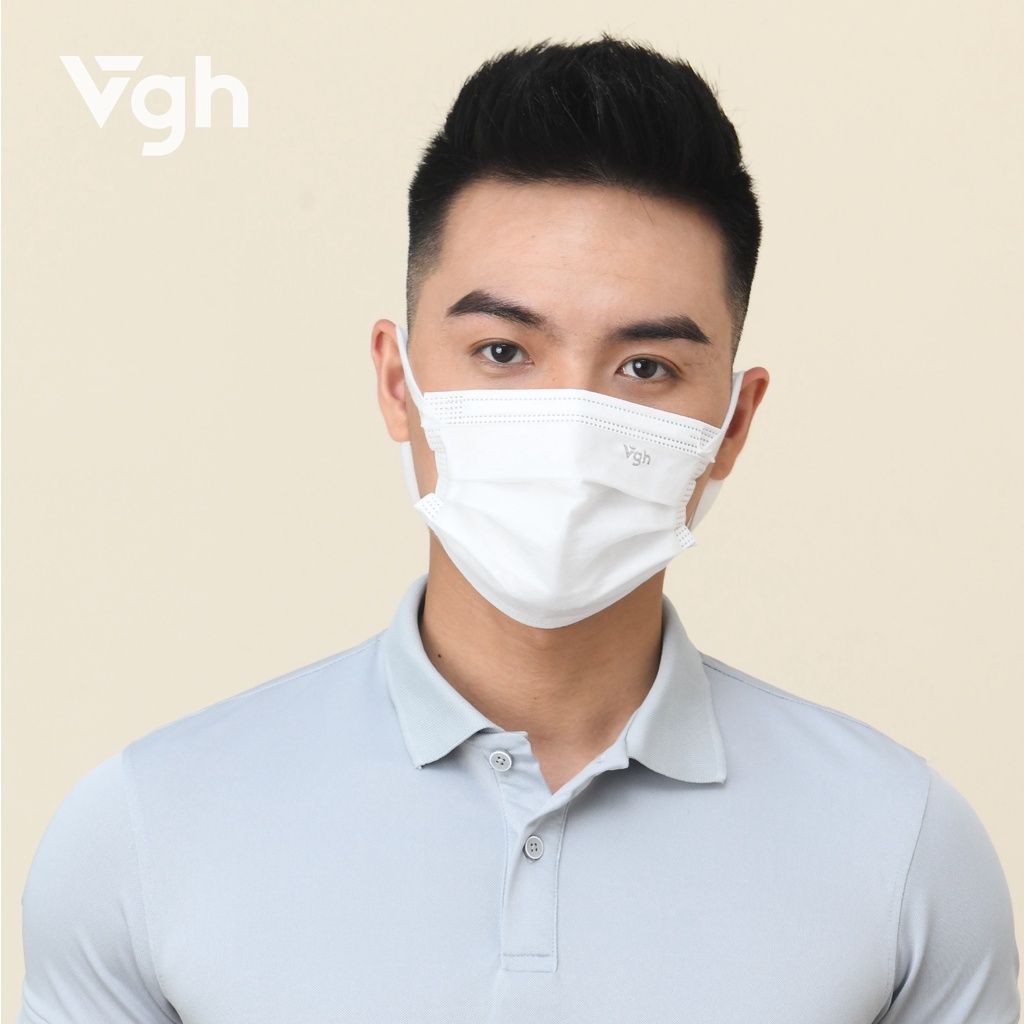 Khẩu trang quai siêu mềm VG Soft Mask lọc khuẩn 95%, dễ thở, không đau tai - Chính hãng VG Healthcare - Hộp 50 chiếc
