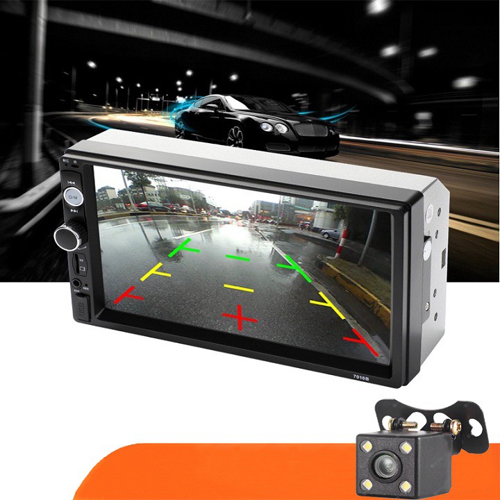 Màn Hình TiVi Cảm Ứng: dùng  Trên Ô Tô 7010B Tặng Kèm Camera Lùi 4 LED