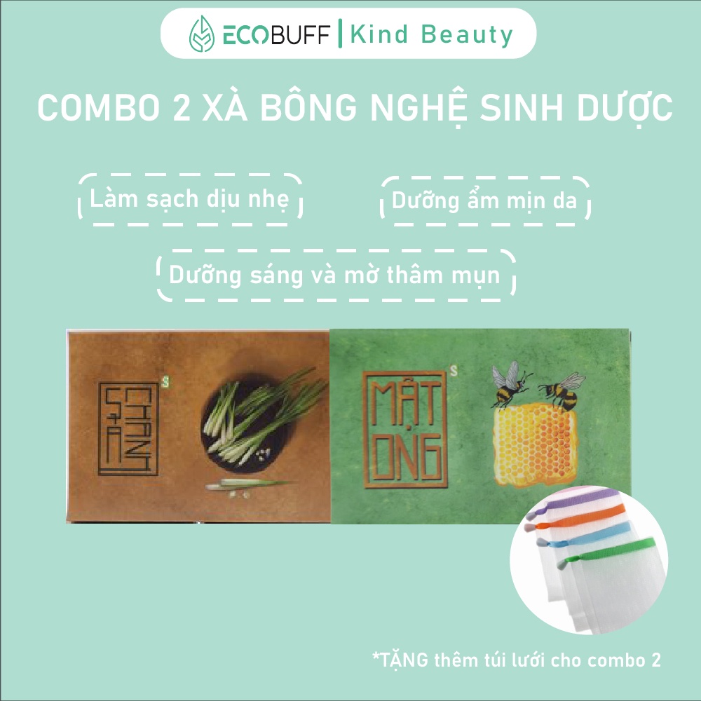 Xà bông nghệ Sinh Dược xà phòng nghệ thảo mộc chiết xuất Sả chanh Mật ong Nghệ giúp sáng da, mờ thâm, lành tính