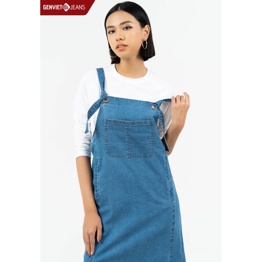 [Mã WABR151B giảm 10% tối đa 50k đơn từ 250k] Yếm jeans Nữ TY524J826 GENVIET