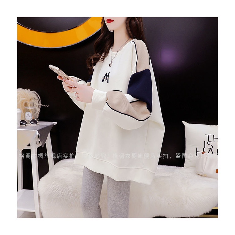 Áo Nỉ Cổ Tròn Dáng Rộng Thiết Kế Mới Thời Trang Theo Phong Cách Hàn Quốc Dành Cho Nữ