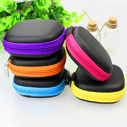 Túi đựng tai nghe thẻ nhớ màu cầu vồng có khóa kéo