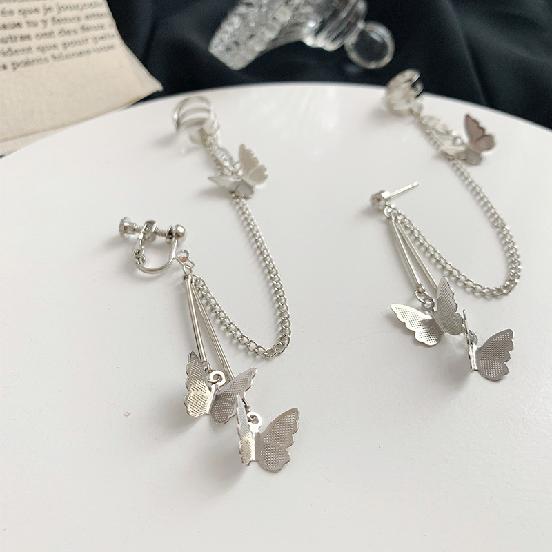 Hoa Tai Dáng Chữ U Hình Bướm Đính Đá Thời Trang