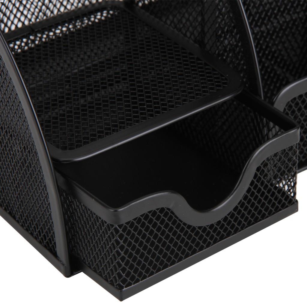 Giá sắt đựng đồ dùng cá nhân để bàn Deli - màu đen - 9200