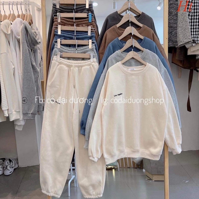 Bộ nỉ cotton Los nhỏ ngực H2B868