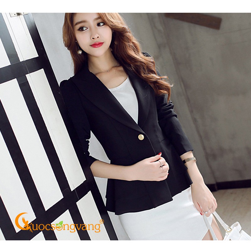 Áo vest nữ đẹp áo vest kiểu peplum vai bồng GLA084 Cuocsongvang