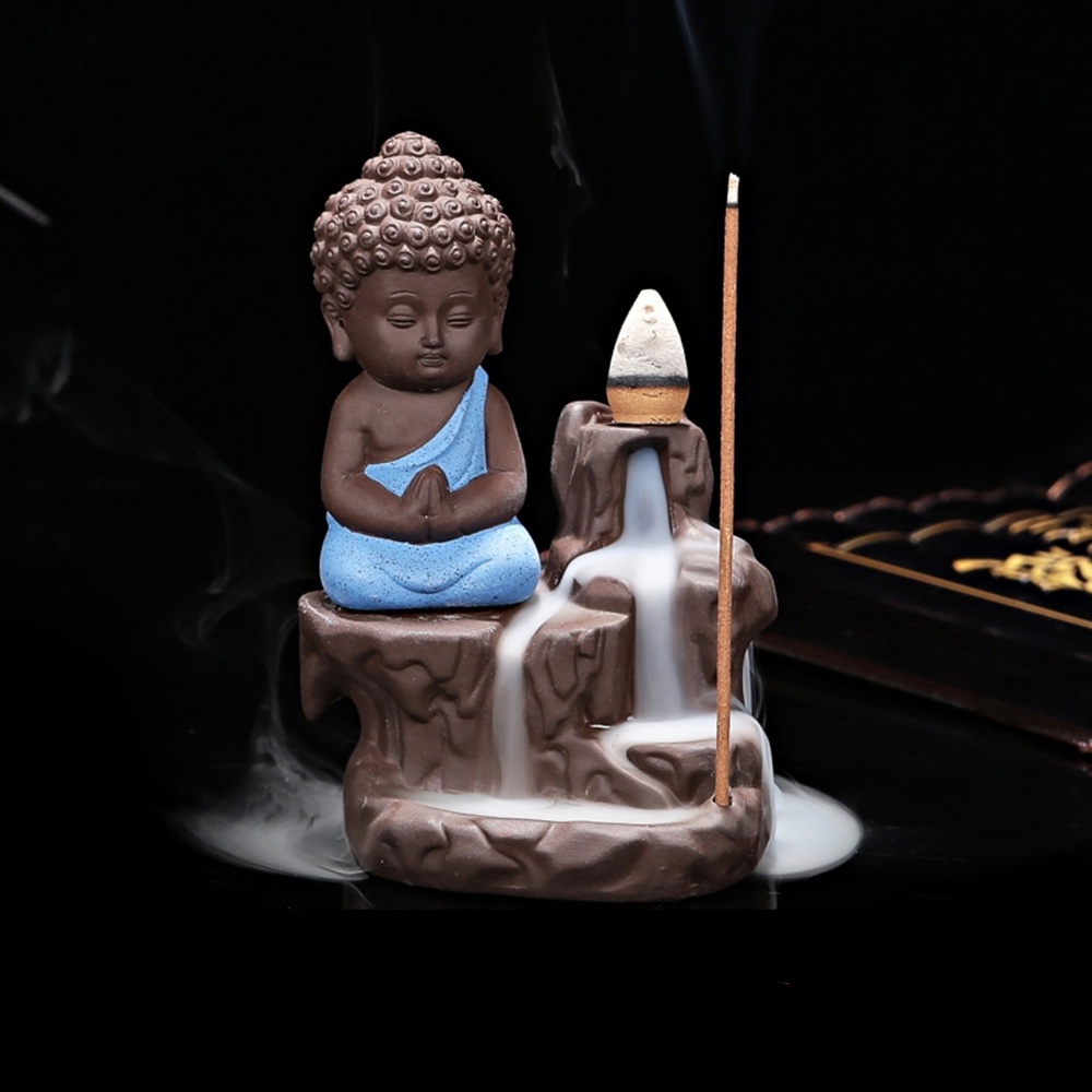 Thác khói trầm hương tượng phật tọa sơn tặng 1 nụ trầm