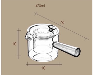 Ấm trà thủy tinh quai gỗ 400ml