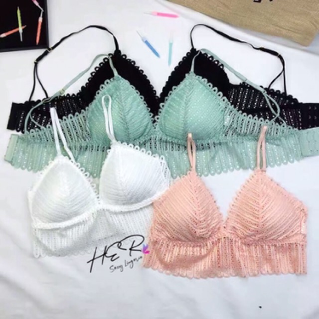 ÁO BRA REN SEXY VANVENE 3 KHUY CÀI VÀ KHÔNG KHUY CÓ MÚT RỜI FREE SIZE 45-55KG MẪU HOT A345