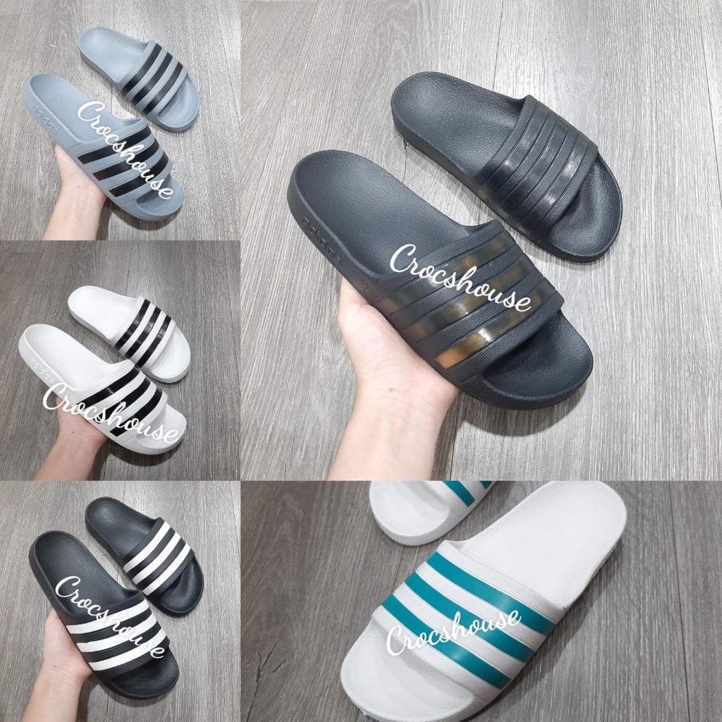 (Bảng 1) Dép quai ngang 3 sọc adidas dạng đúc siêu bền mẫu mới 2021 - Crocs house