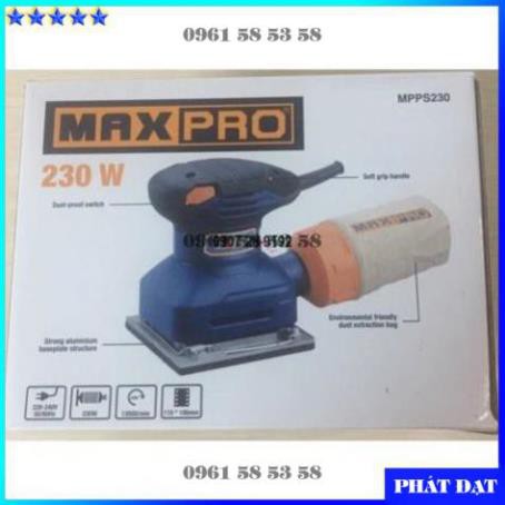 Máy Chà Nhám Vuông MAXPRO MPPS230 230W (Xanh phối Đen) (HĐ)