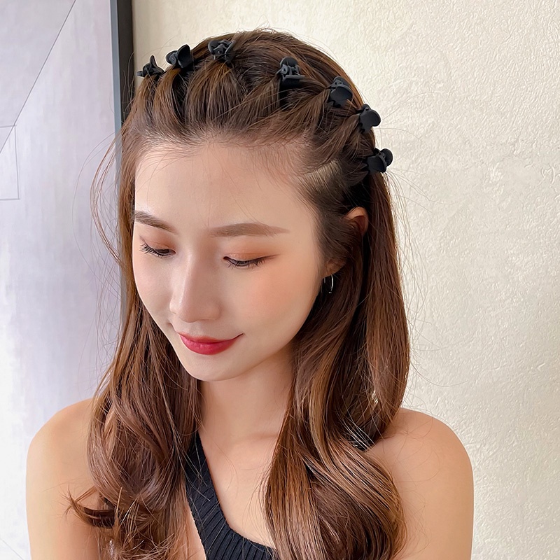 Set 10 Kẹp Tóc Mini Bằng Nhựa Đơn Giản Thời Trang Cho Nữ