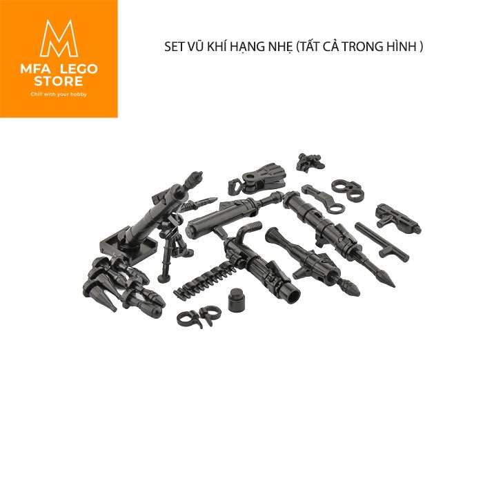 Đồ chơi lắp ráp swat army , mô hình lắp ghép quân sự - Set 5 món vk hạng nhẹ MFA TOY STORE