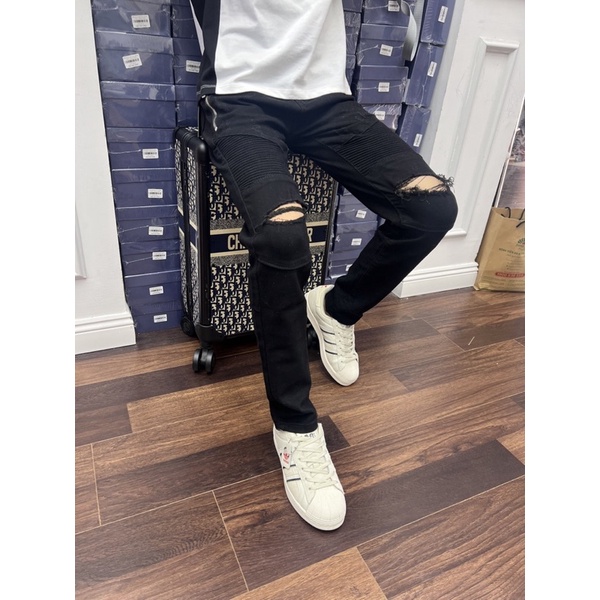 Quần Jean Dài Nam Màu Đen Khoá 2 Bên Phong Cách Thời Trang Cao Cấp