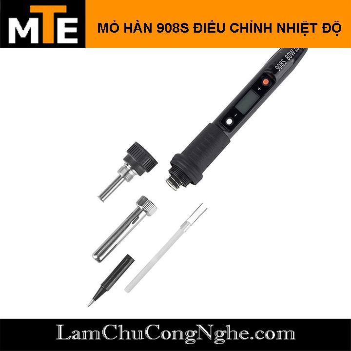 [MUA 1 TẶNG 2] Mỏ hàn 908S 220V 80W điều chỉnh nhiệt độ hiển thị LCD