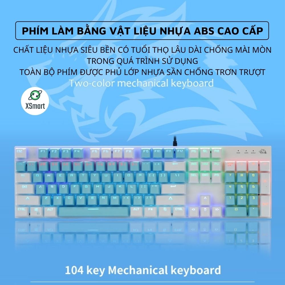 Bàn Phím Cơ Gaming Cao Cấp K1 Có 20 Chế Độ Nháy LED RGB Cực Đẹp, Sử Dụng Trục Cơ Red Switch Gõ Siêu Êm Bản Nâng Cấp 2023