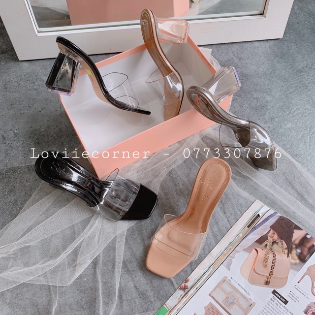 GUỐC NỮ QUAI NGANG LOVIIECORNER - DÉP CAO GÓT QUAI TRONG 7CM - GUỐC CAO GÓT ĐẾ VUÔNG D0757