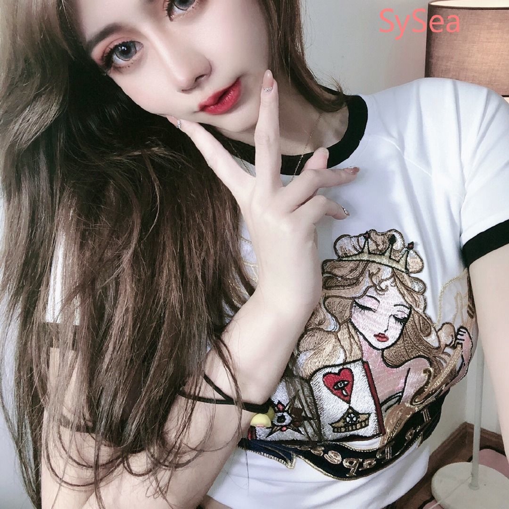 Áo Thun Tay Ngắn Thêu Chữ