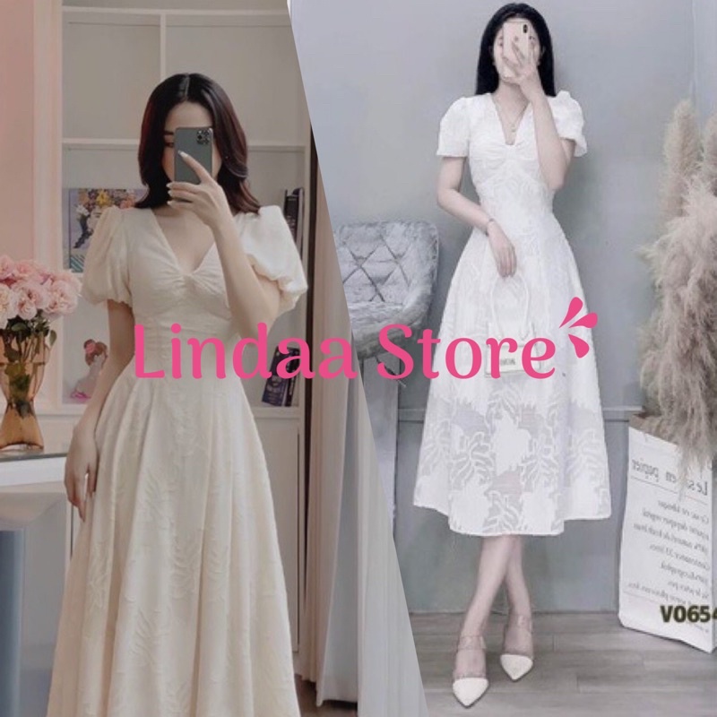 ĐẦM DỰ TIỆC REN CHIẾC LÁ JISOO DRESS