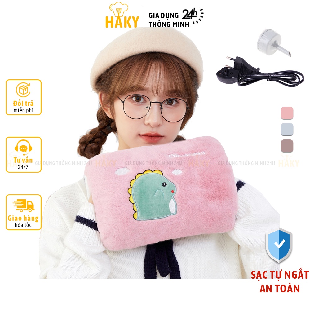 Túi chườm nóng sạc điện tự ngắt vỏ rời, túi sưởi giảm ê buốt, đau nhức chân tay, giảm đau bụng kinh, HAKY042