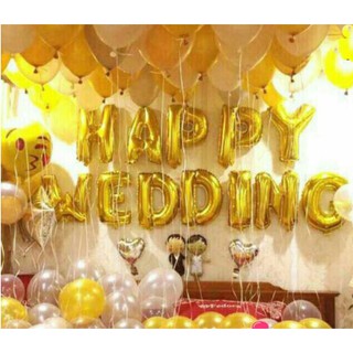 Bóng chữ Happy Wedding