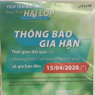 100 tem coopmart đổi bộ thuỷ tinh vivo 2 lớp