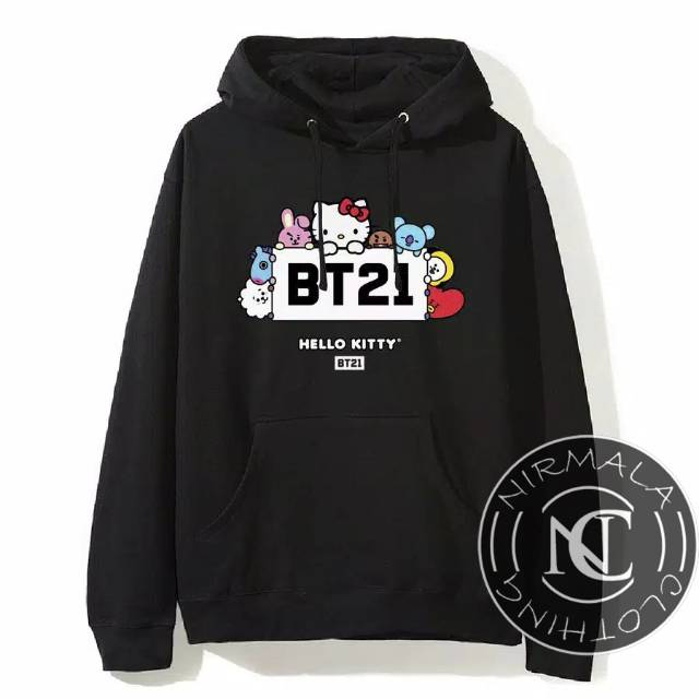 Áo Khoác Hoodie In Hình Nhân Vật Bt21 X Hello Kitty Bts K-pop