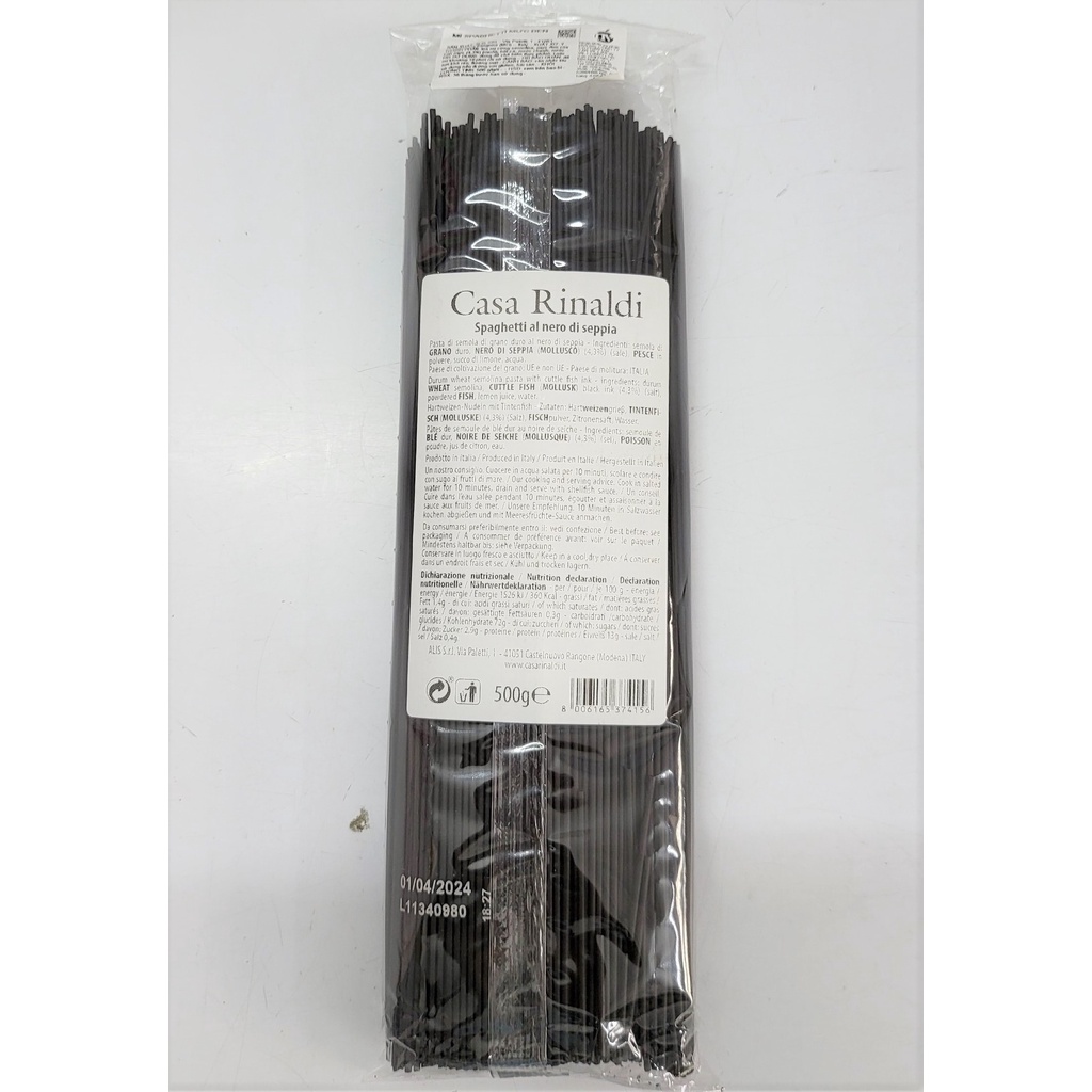 [500g] MÌ SPAGHETTI MỰC ĐEN [Italia] CASA RINALDI Pasta Black Squid Ink (nvt-hk)