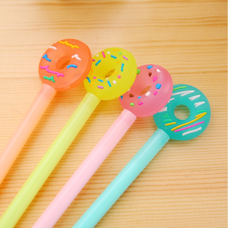 Bút bi Gel cao cấp cute mực nước có nắp hình bánh  dễ thương