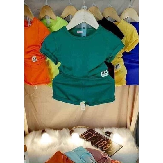 Đồ bộ cho bé - Bộ Cotton trơn cộc tay HM cho bé trai - bé gái (05-16kg) - Tiệm nhà Su.