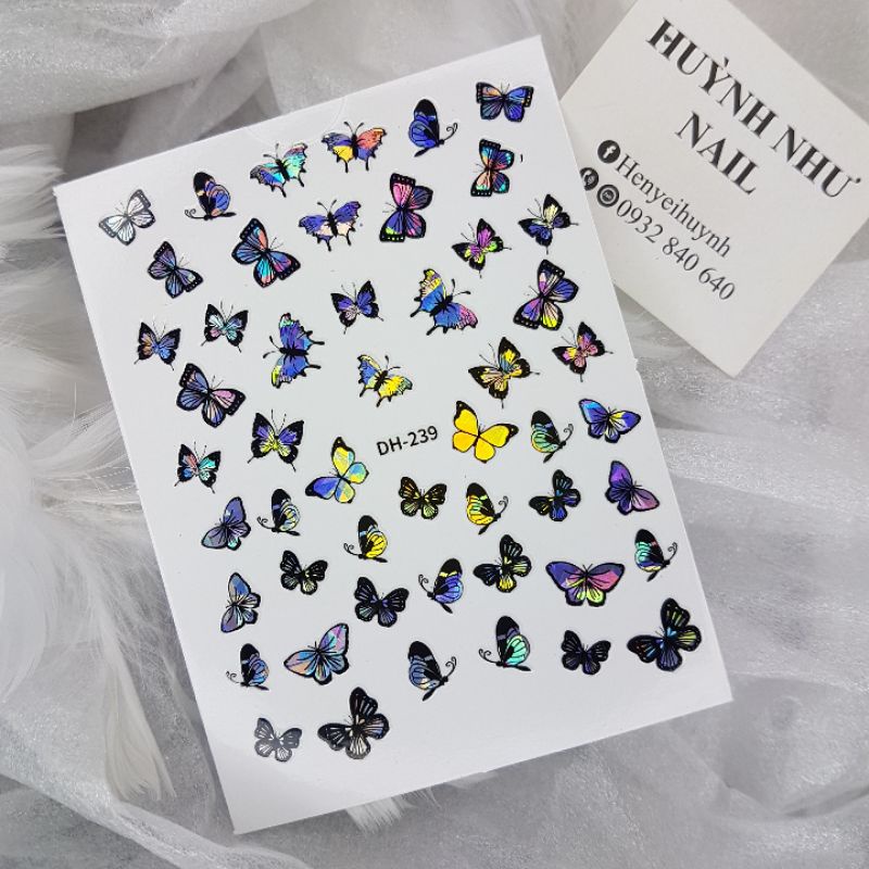 STICKER NAIL DÁN MÓNG BƯỚM - STICK 3D Lấp Lánh
