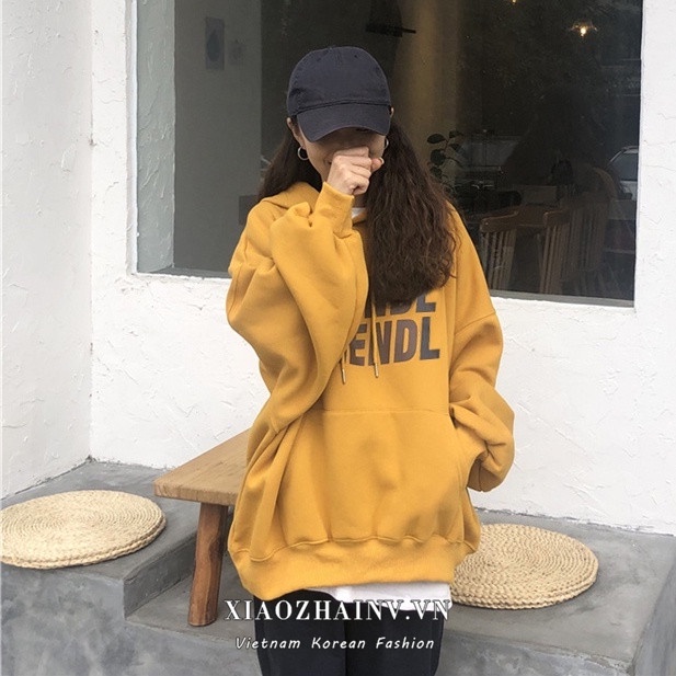 Xiaozhainv Áo hoodie tay dài dáng rộng in hoạ tiết với 3 màu dễ phối đồ sành điệu cho nữ | BigBuy360 - bigbuy360.vn