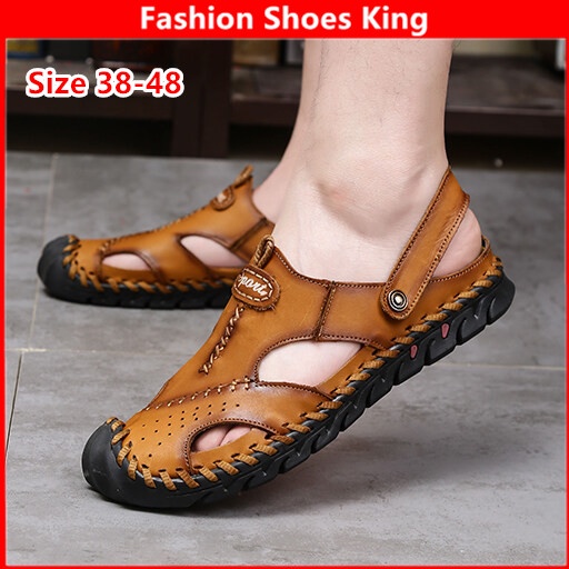 Xăng đan Da Đế Mềm Thoải Mái Thời Trang Đi Biển Mùa Hè Cho Nam Size 38-48