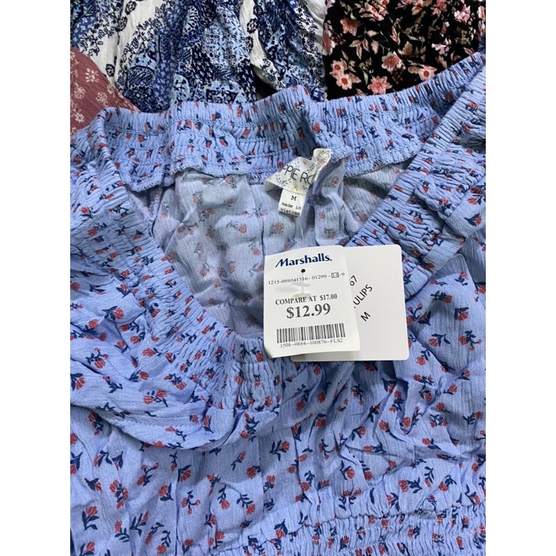 Áo trễ vai Hippie Rose smocking dư xịn ( form nhỏ nha mn )
